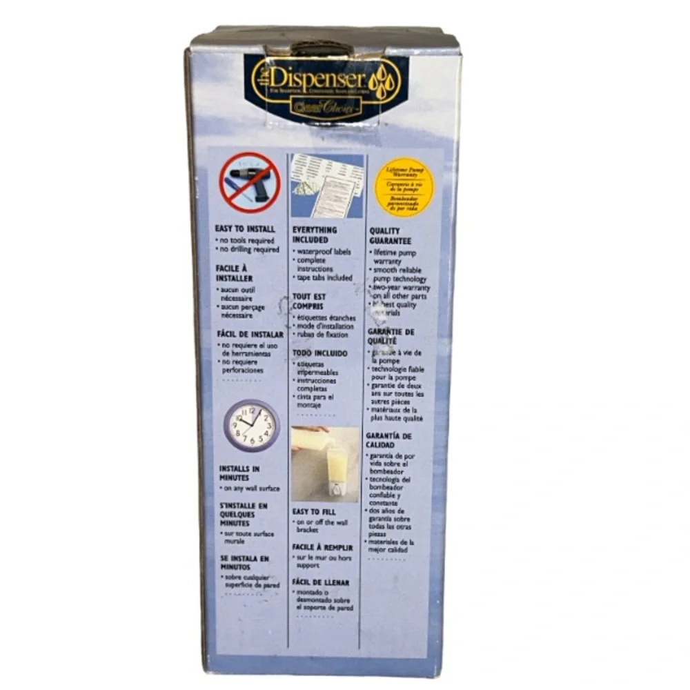 Better Living Dispenser Clear/White Choice, 1 Chamber, Soap or Shampoo. 72150